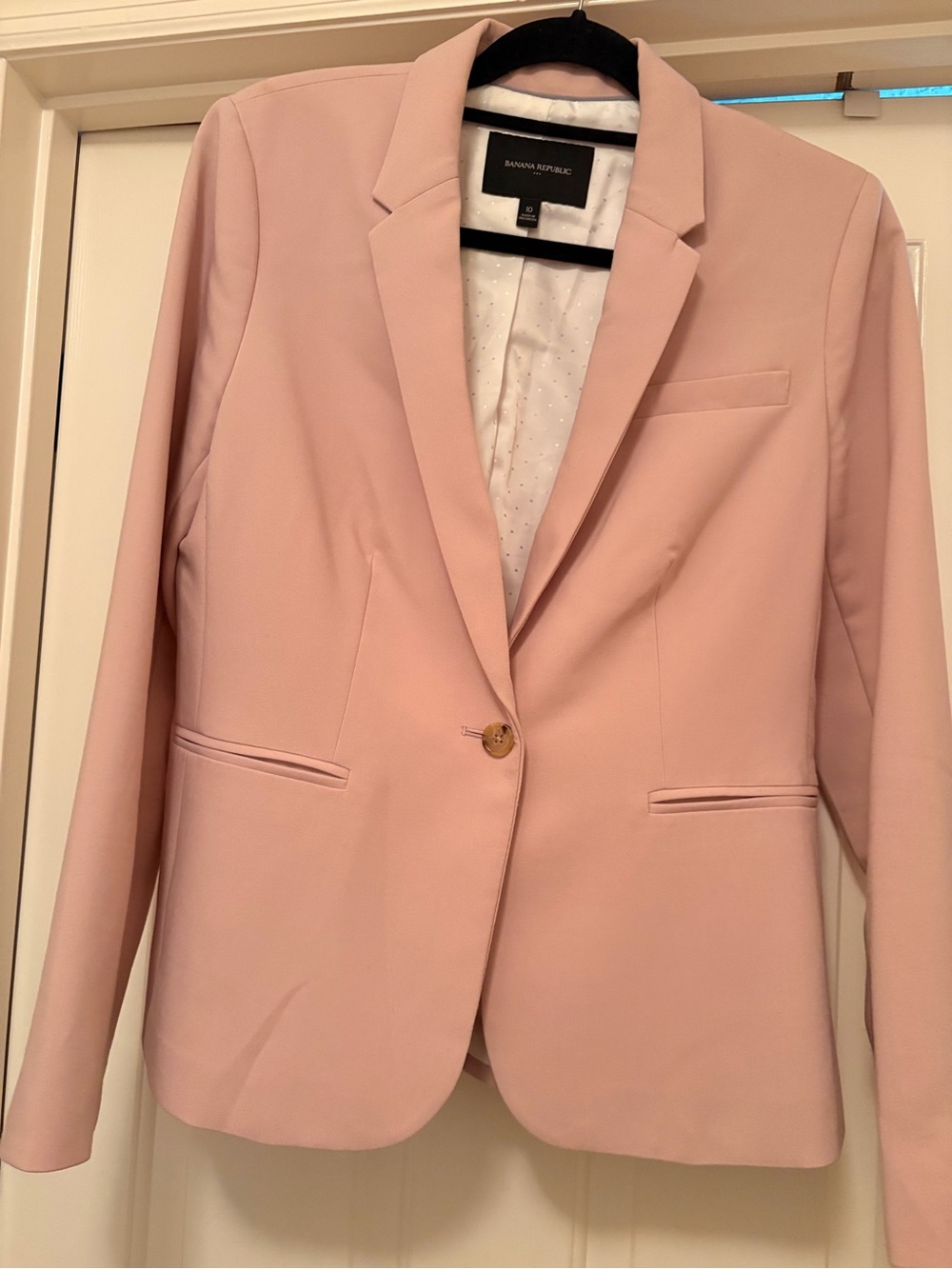 Banana Republic Light Blush Pink Single-Button Blazer